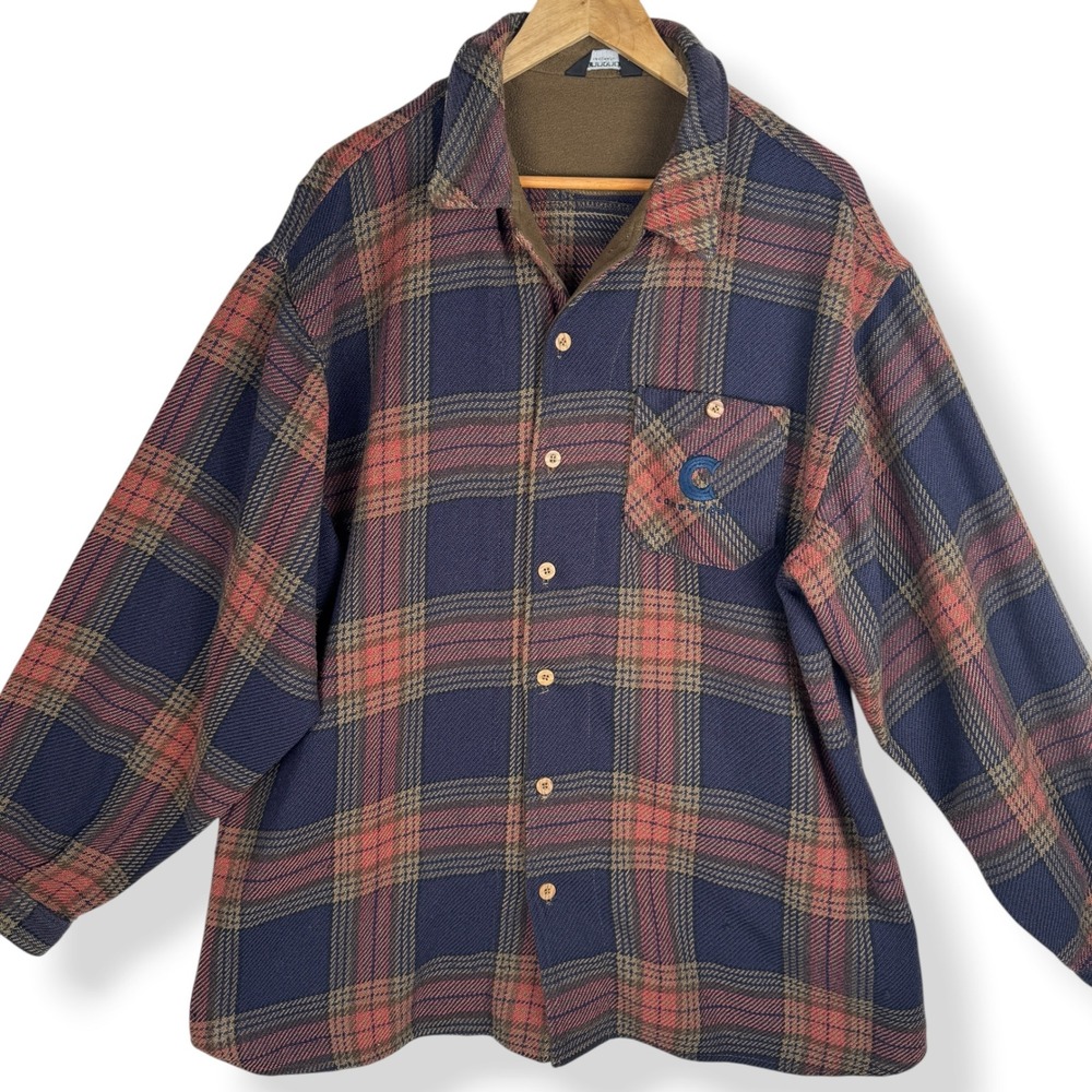 Vintage Cannondale Mens Size XL Plaid Shacket Shirt Jacket Grunge Handmade USA